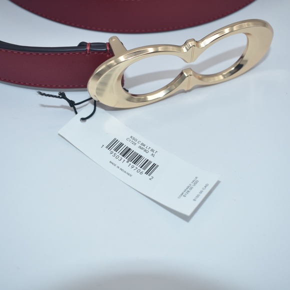 NWT COACH 1941 Red Signature Buckle Belt C1725 - Picture 4 of 7